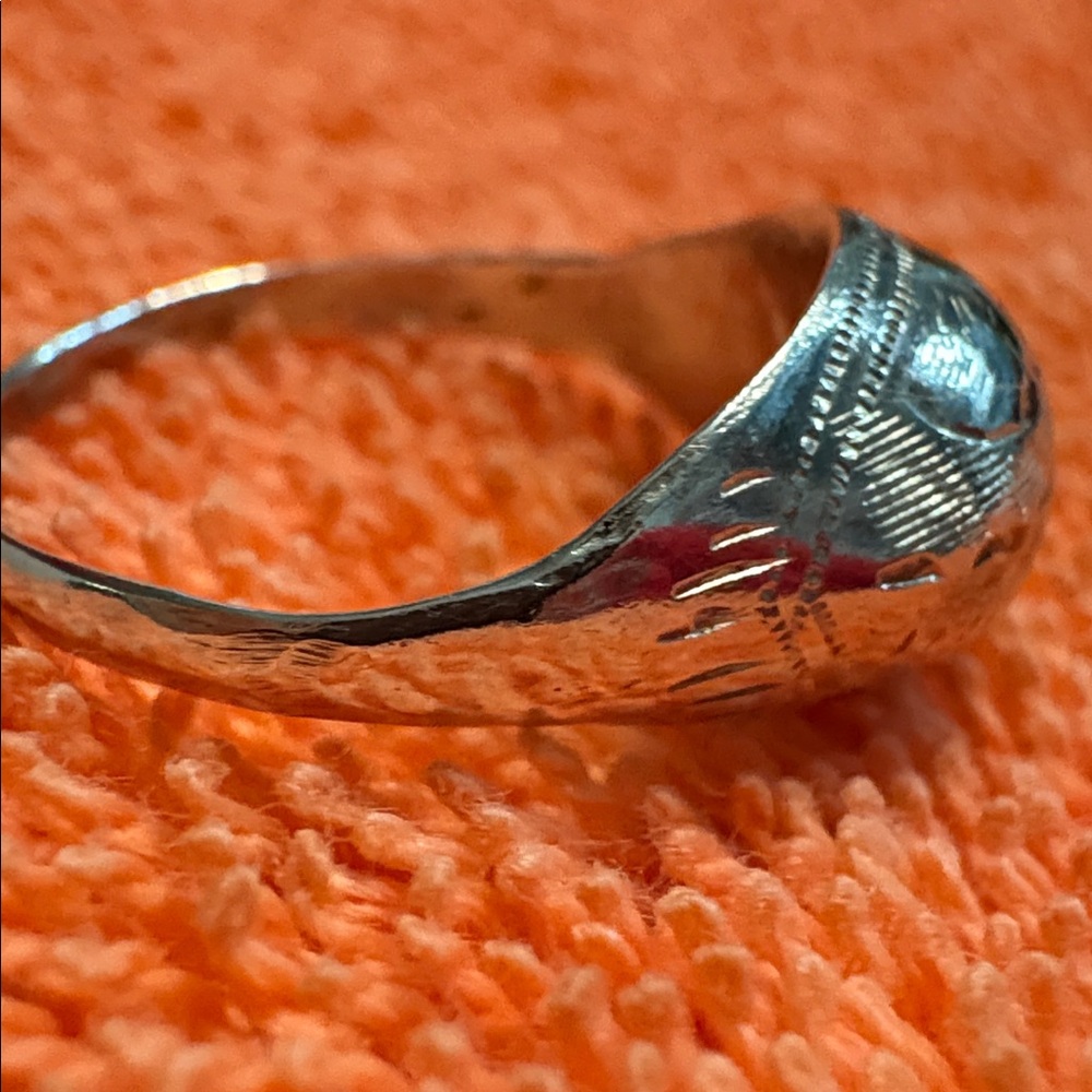 Vintage 925 sterling silver etched ring size 7 - Picture 5 of 5